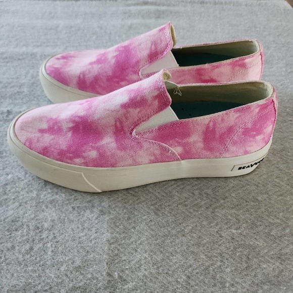 SeaVees Womens Slip On Pink Tye Dye Platform Chunky Style Shoes 8.5 - Picture 6 of 9
